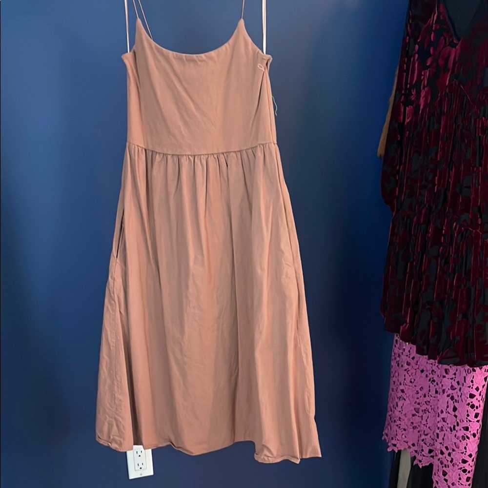 Elegant Peach Spaghetti Strap Dress